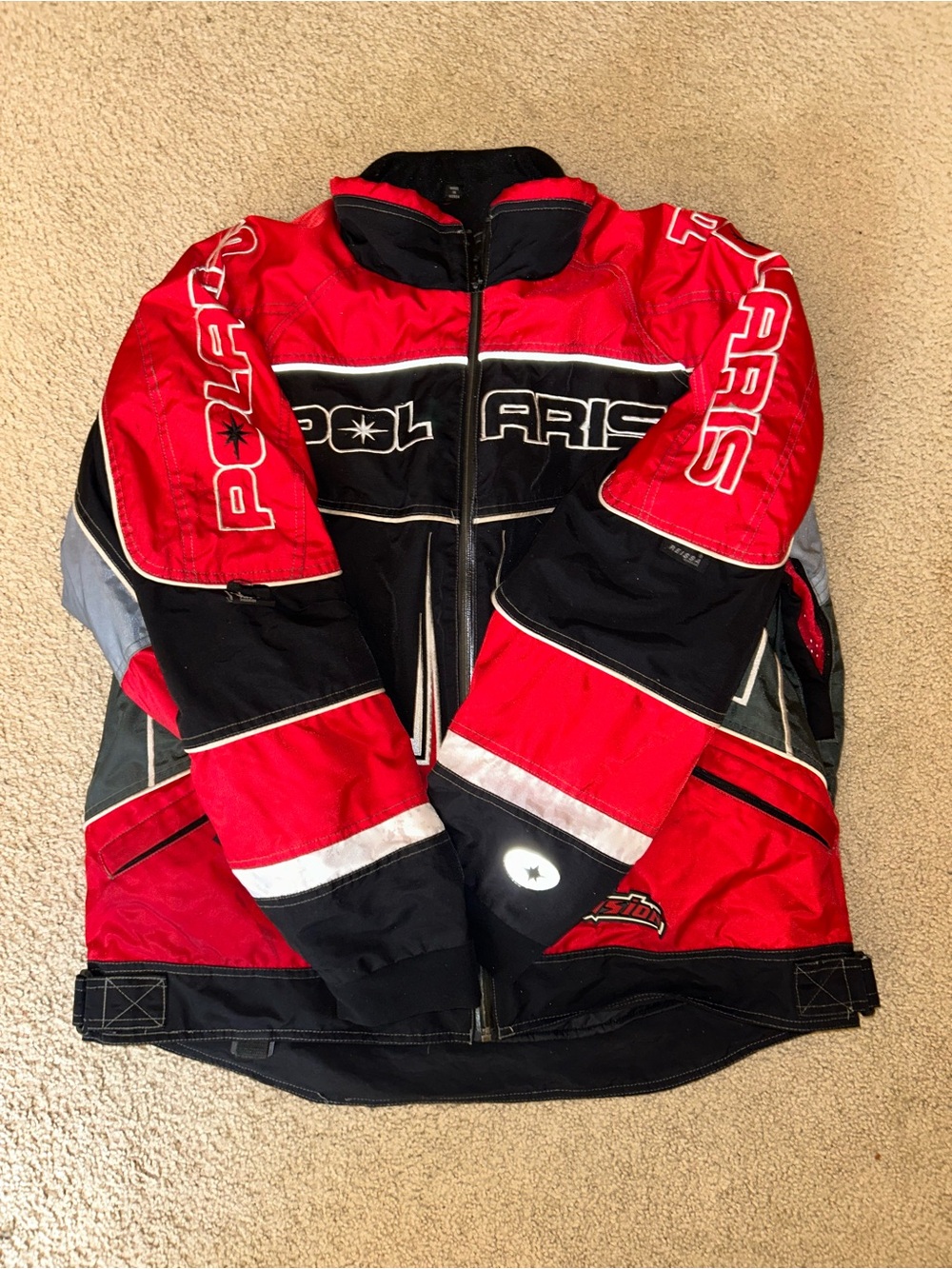 Vintage Polaris Men's Red & Black Puffer Jacket